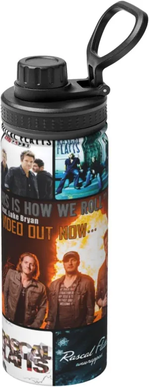 Rascal Musics Flatts Sports Water Bottle 18oz Stainless Insulated Water Bottles Leak Proof Hot and Cold Flask Travel Cup for Hiking & Biking