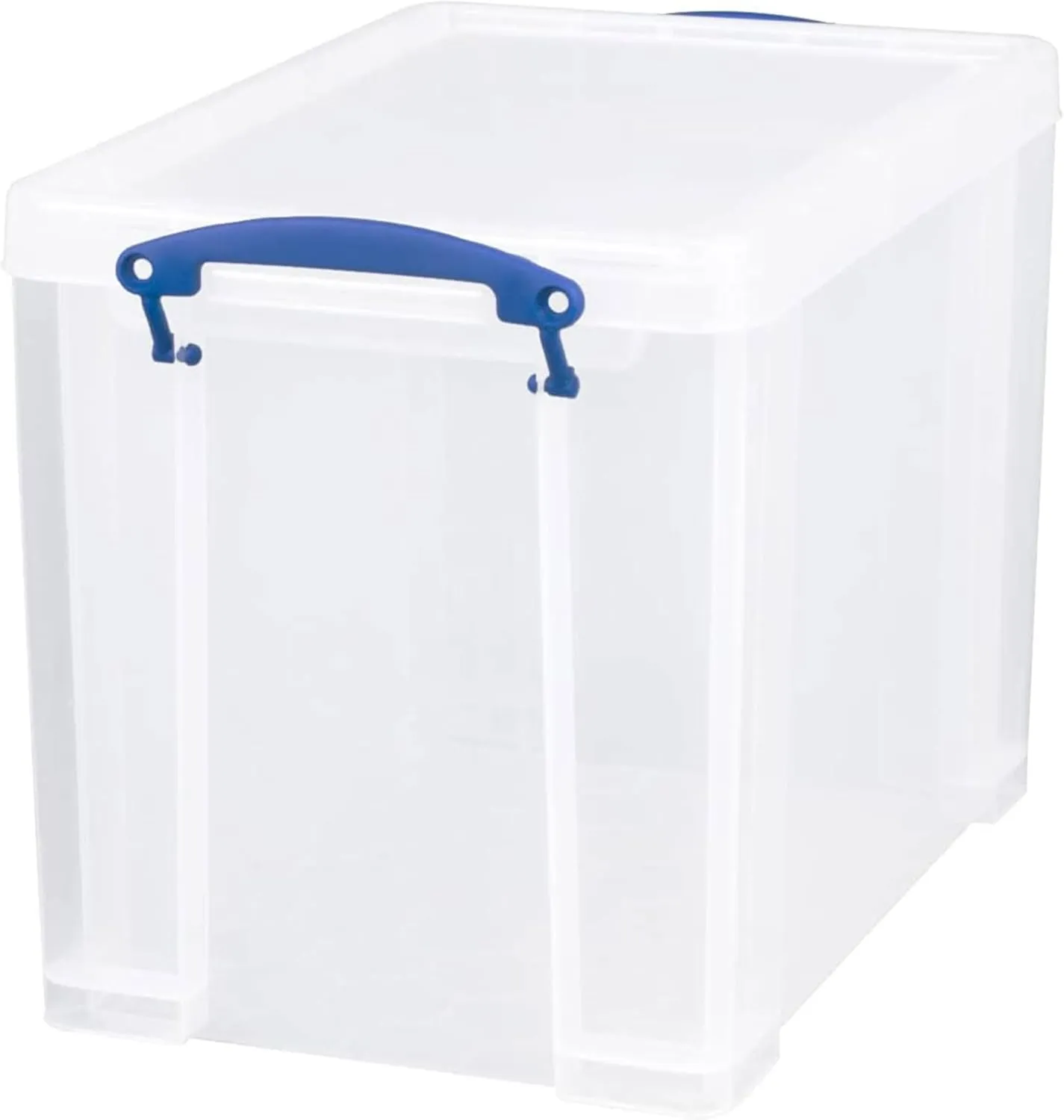 Really Useful Box 19 Liter Plastic Stackable Storage Container w/Snap Lid & Built-In Clip Lock Handles for Home & Office Organization, Clear (3 Pack)