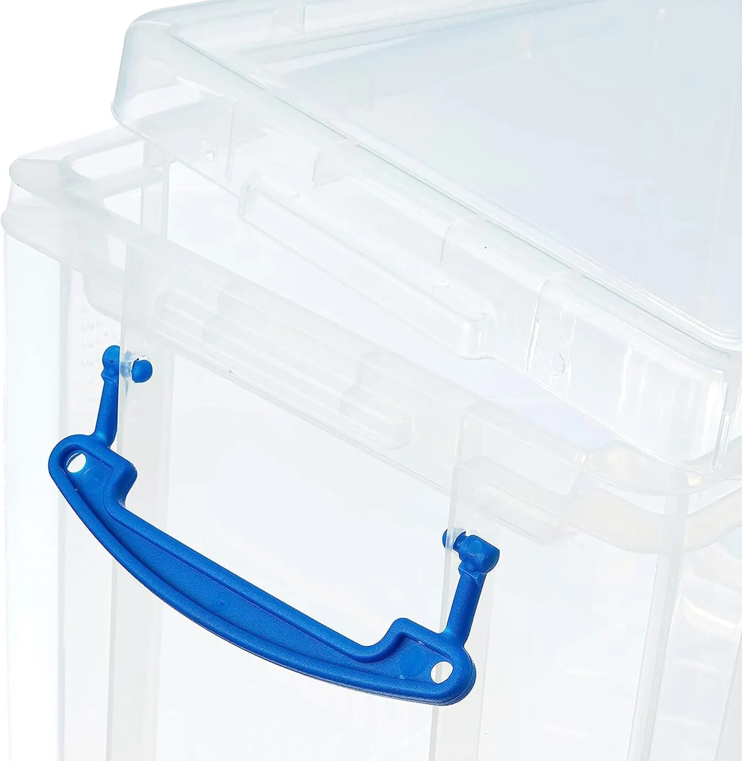 Really Useful Box 19 Liter Plastic Stackable Storage Container w/Snap Lid & Built-In Clip Lock Handles for Home & Office Organization, Clear (3 Pack)