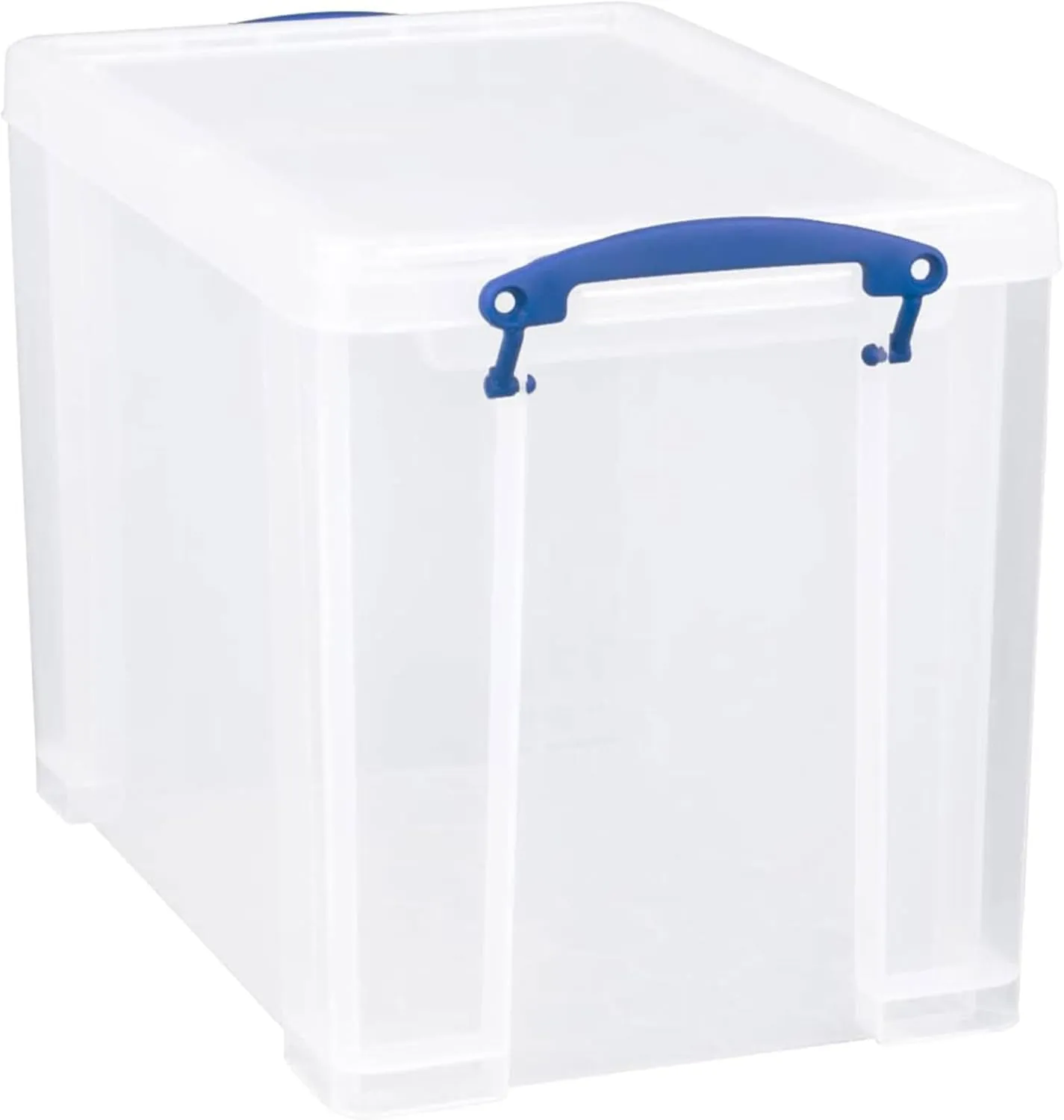 Really Useful Box 19 Liter Plastic Stackable Storage Container w/Snap Lid & Built-In Clip Lock Handles for Home & Office Organization, Clear (3 Pack)