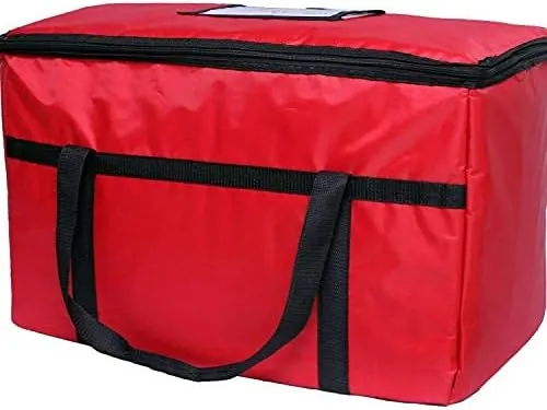 Red Nylon Insulated Food Delivery Bag 23" x 13" x 15"
