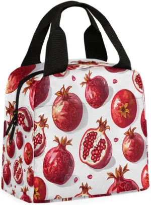Red Pomegranate Lunch Bag Pomegranate Tote Lunch Bag Reusable Lunch Box Leakproof Cooler Bag