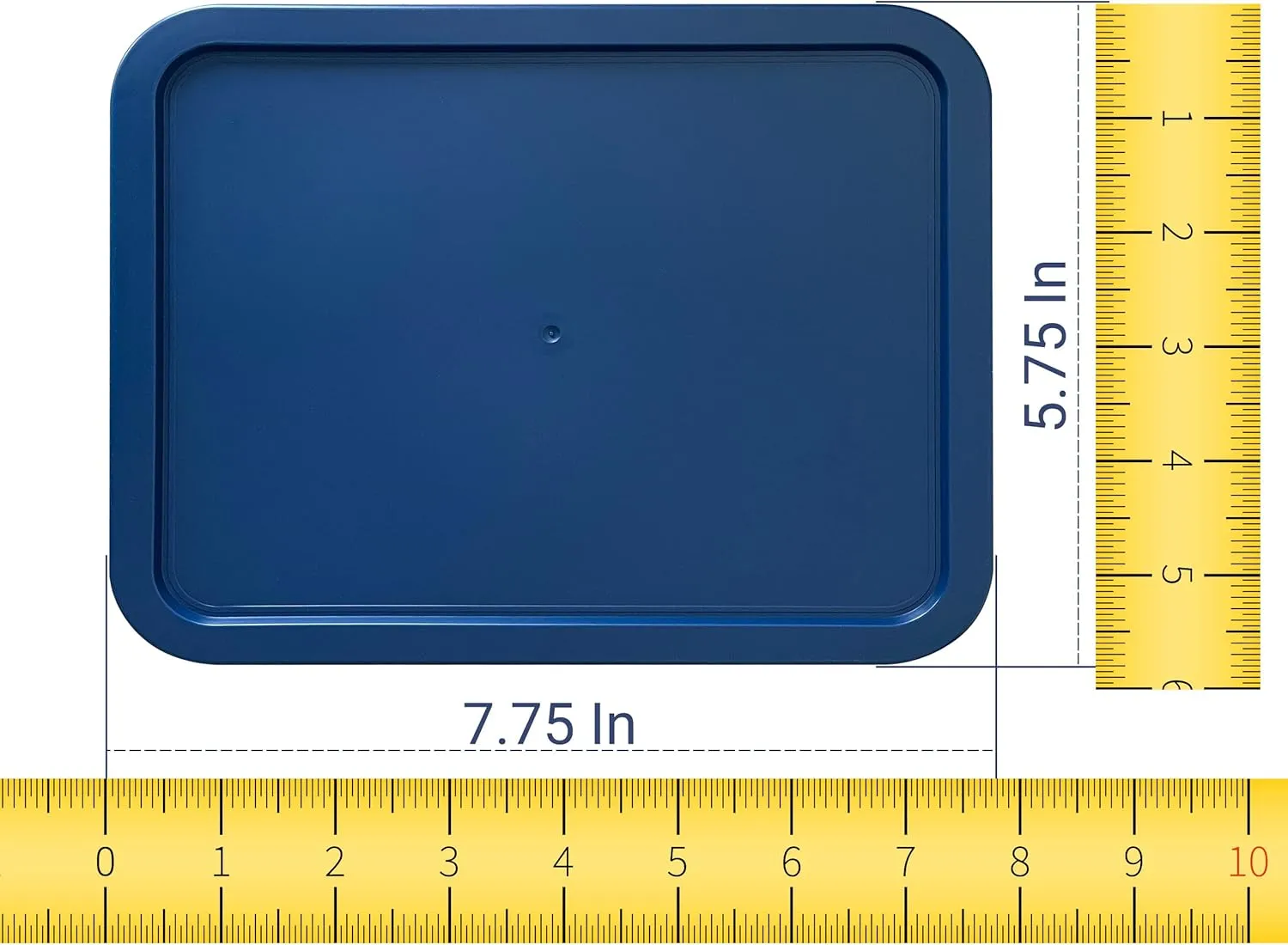 Replacement Lids for Pyrex 3-Cup Glass Food Storage Container Bowls, (7.75 x 5.75-Inch) Plastic Rectangle Lids Covers fits Pyrex 7210-PC, Airtight & Leakproof (10-Pack, Blue)