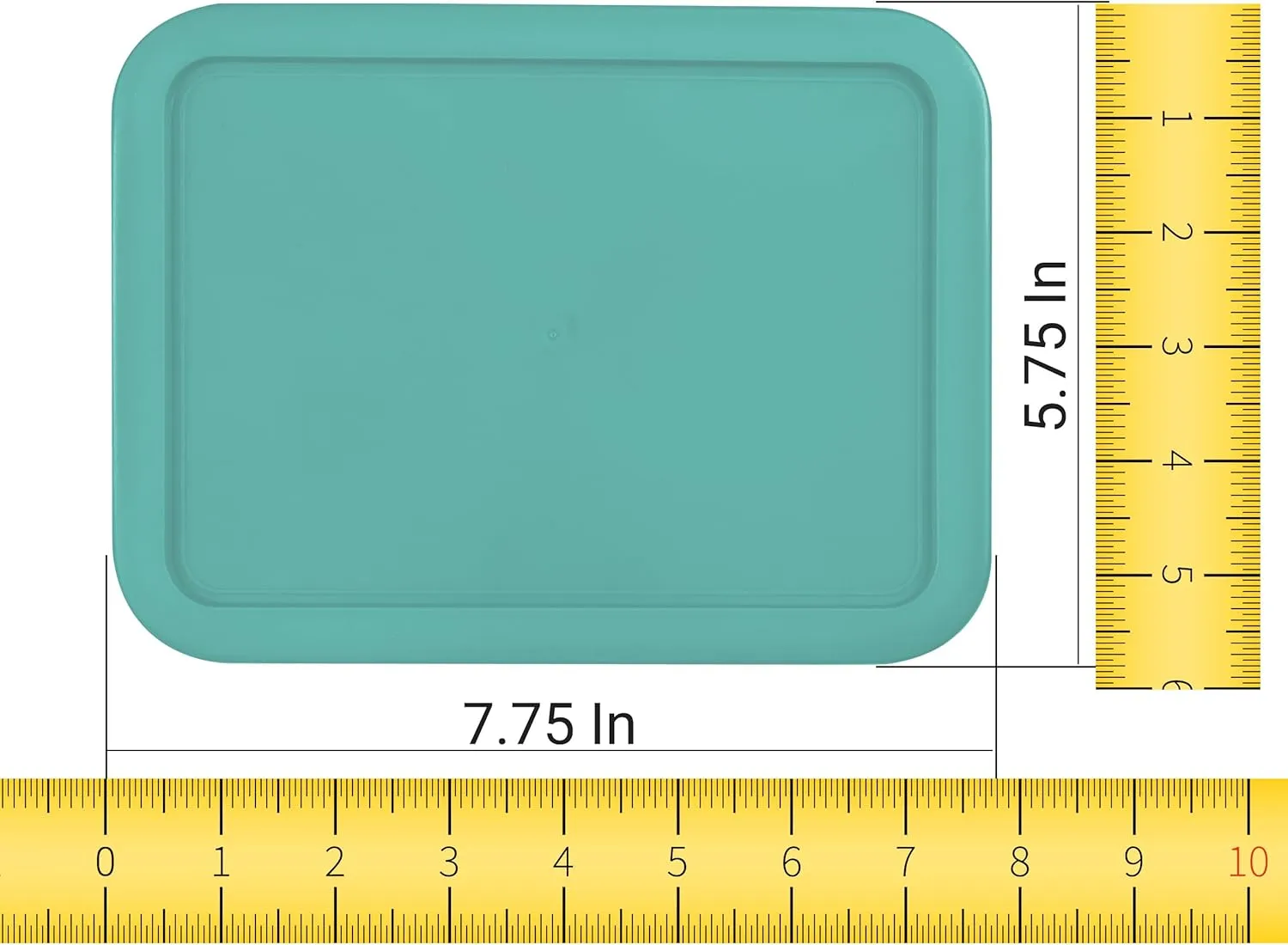 Replacement Lids for Pyrex 3-Cup Glass Food Storage Container Bowls, (7.75 x 5.75-Inch) Plastic Rectangle Lids Covers fits Pyrex 7210-PC, Airtight & Leakproof (4-Pack, Turquoise)