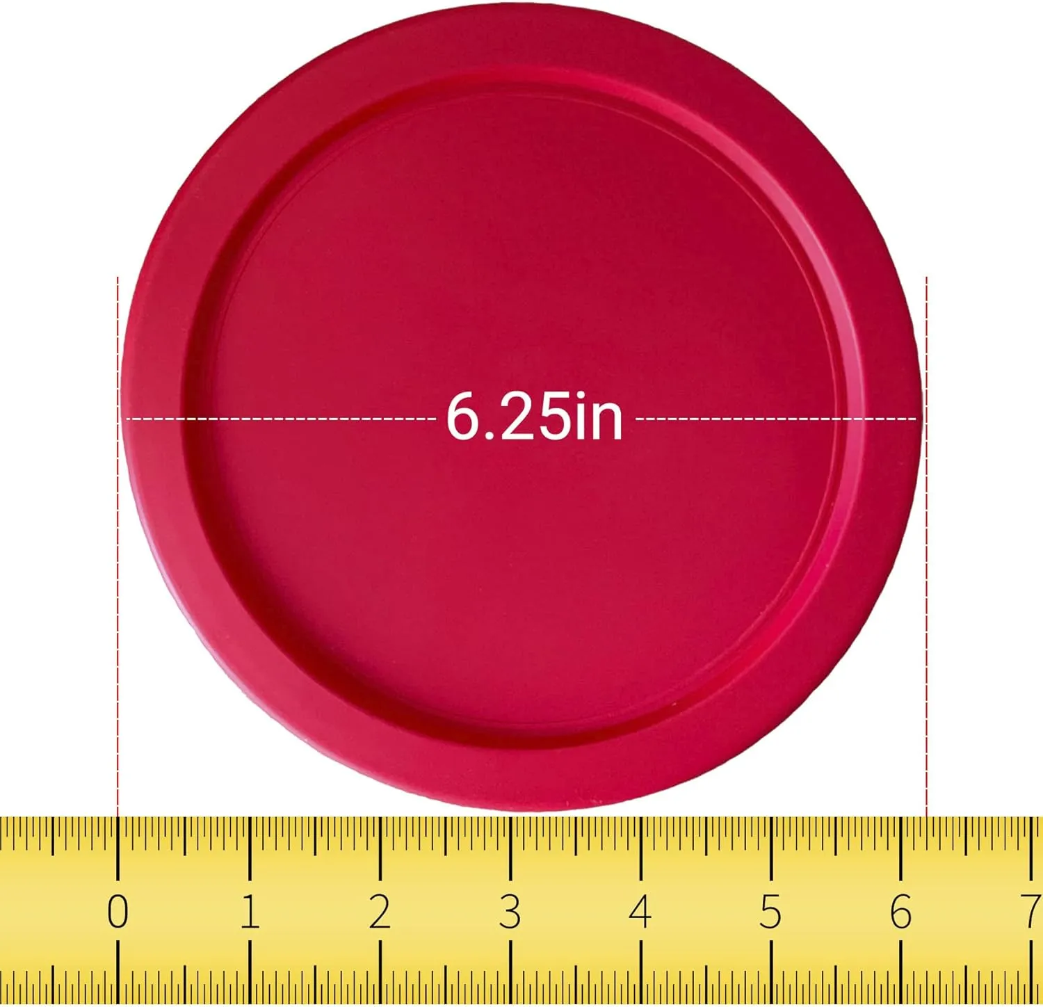 Replacement Lids for Pyrex 4-Cup Glass Food Storage Container Bowls, 6-Inch Plastic Round Lids Covers fits Pyrex 7201-PC, Airtight & Leakproof (4-Pack, Red)