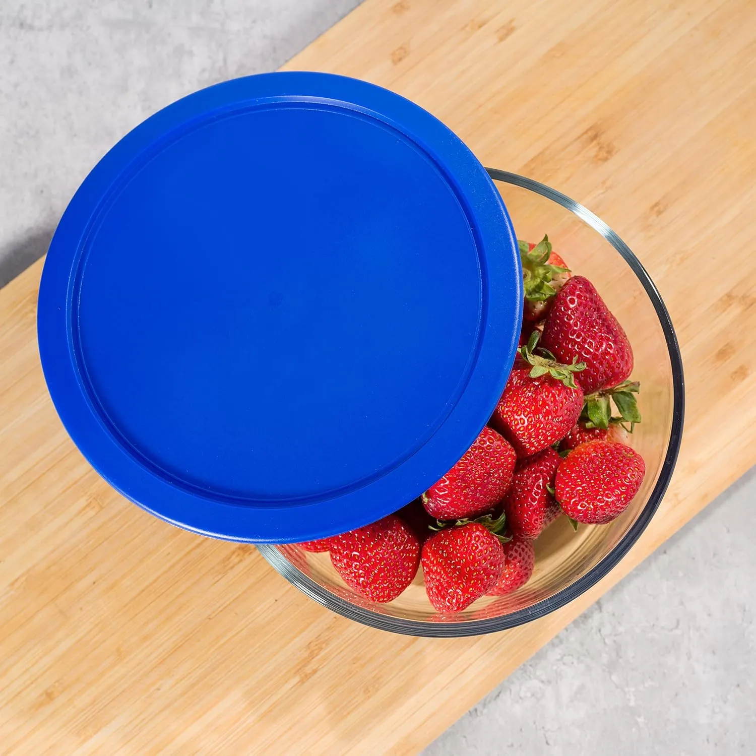 Replacement Lids for Pyrex 6 & 7-Cup Glass Food Storage Container Bowls, 7.5-Inch Plastic Round Lids Covers fits Pyrex 7402-PC, Airtight & Leakproof (4-Pack, Blue)