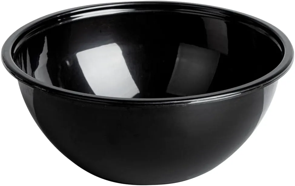 Restaurantware 7.4 Ounce Food Containers 200 Disposable Salad Bowls - Lids Sold Separately Heavy-Duty Black Plastic To Go Bowls For Take Outs Catering Or Buffets Serve Desserts Or Appetizers