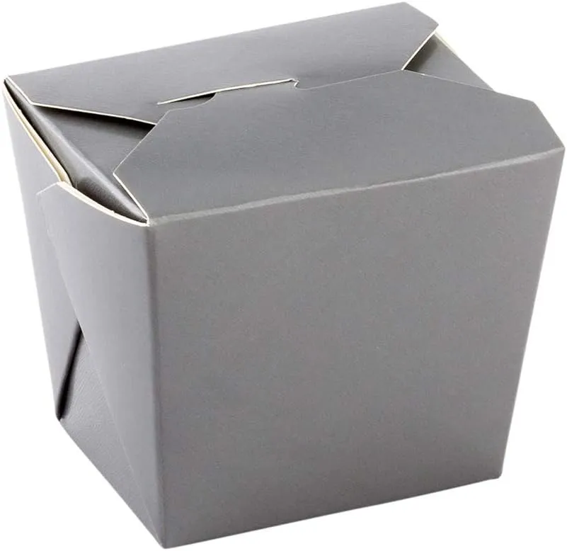 Restaurantware-8 Ounce Noodle Take Out Boxes, 200 Disposable Food To Go Boxes - Tab-Lock, Stackable, Gray Paper Take Home Boxes, Greaseproof, For Restaurants, Catering, And Parties