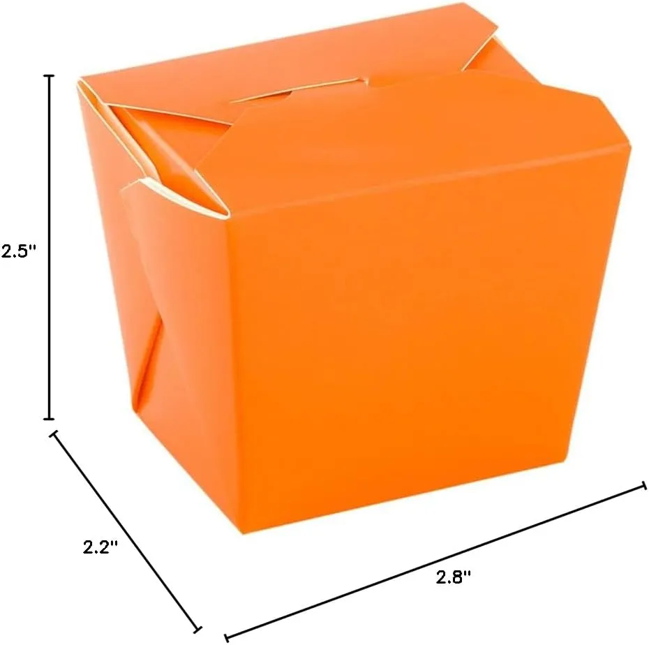 Restaurantware-8 Ounce Noodle Take Out Boxes, 200 Disposable Food To Go Boxes - Tab-Lock, Stackable, Orange Paper Take Home Boxes, Greaseproof, For Restaurants, Catering, And Parties