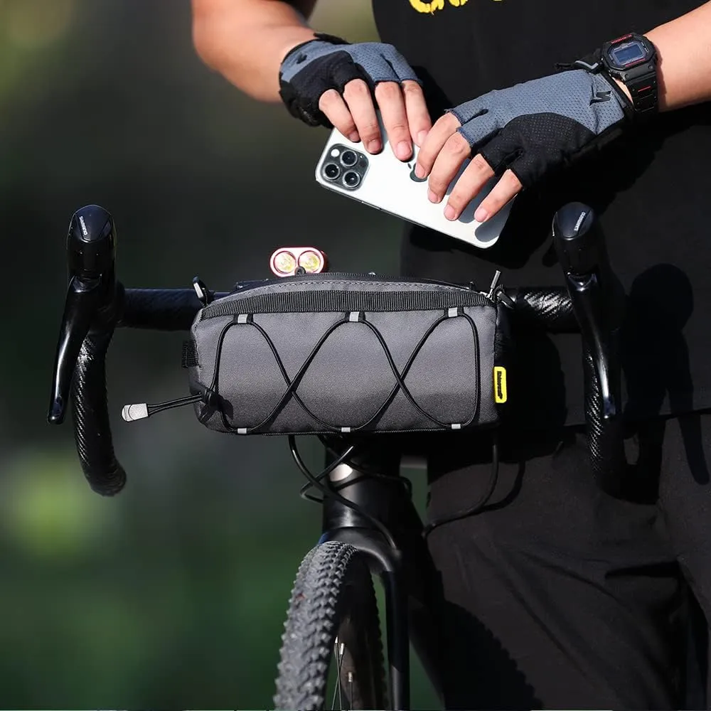 Rhinowalk Bike Handlebar Bag, Bicycle Front Bag Frame Storage Roll Bag Mountain Road Bikes Commuter Shoulder Bag Professional Cycling Accessories