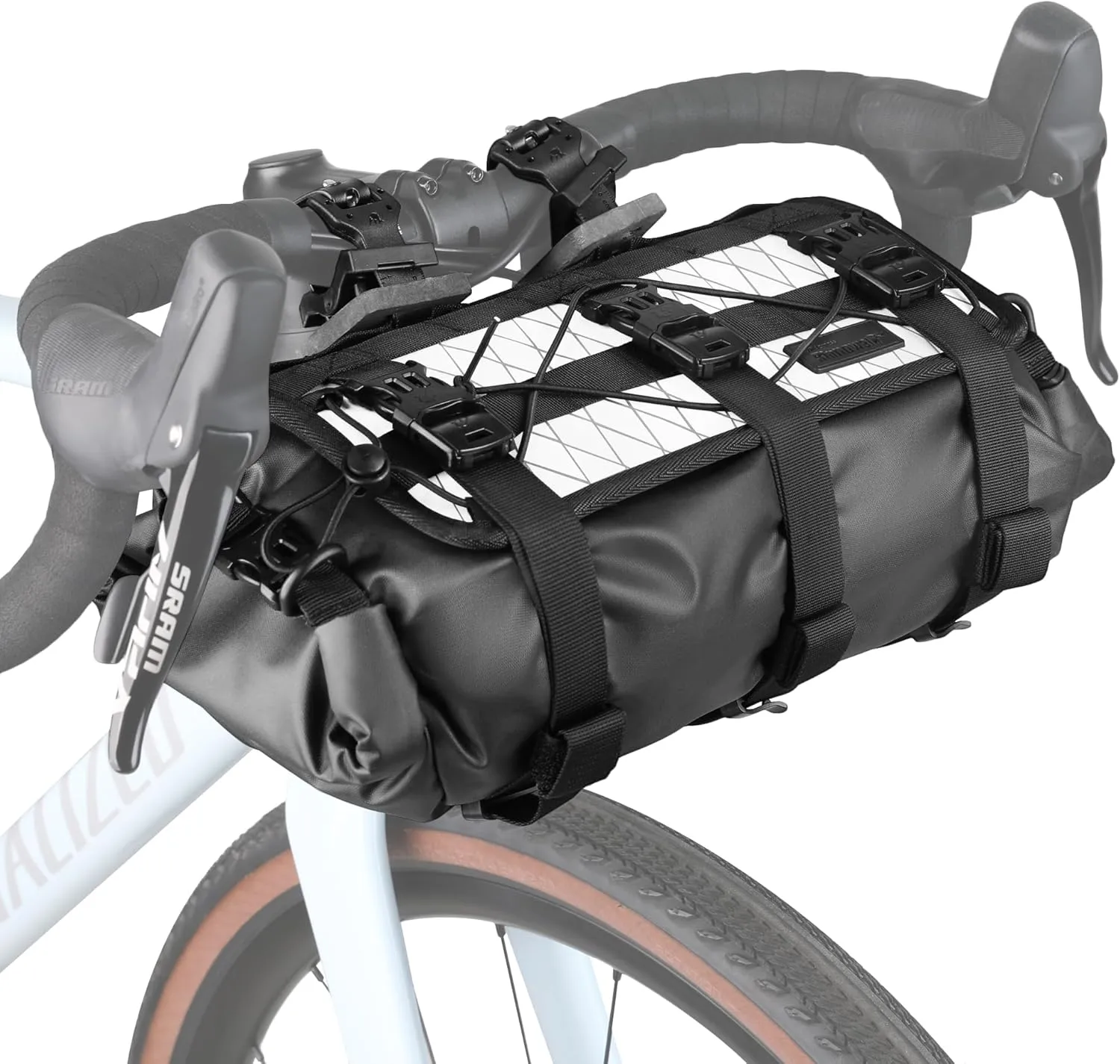 Rhinowalk Bike Handlebar Bag Waterproof Bicycle Front Tube Bag Lightweight Roll Bag 8L~13L with Shoulder Strap for Mountain Road Bike Cycling Commute Ride Accessories