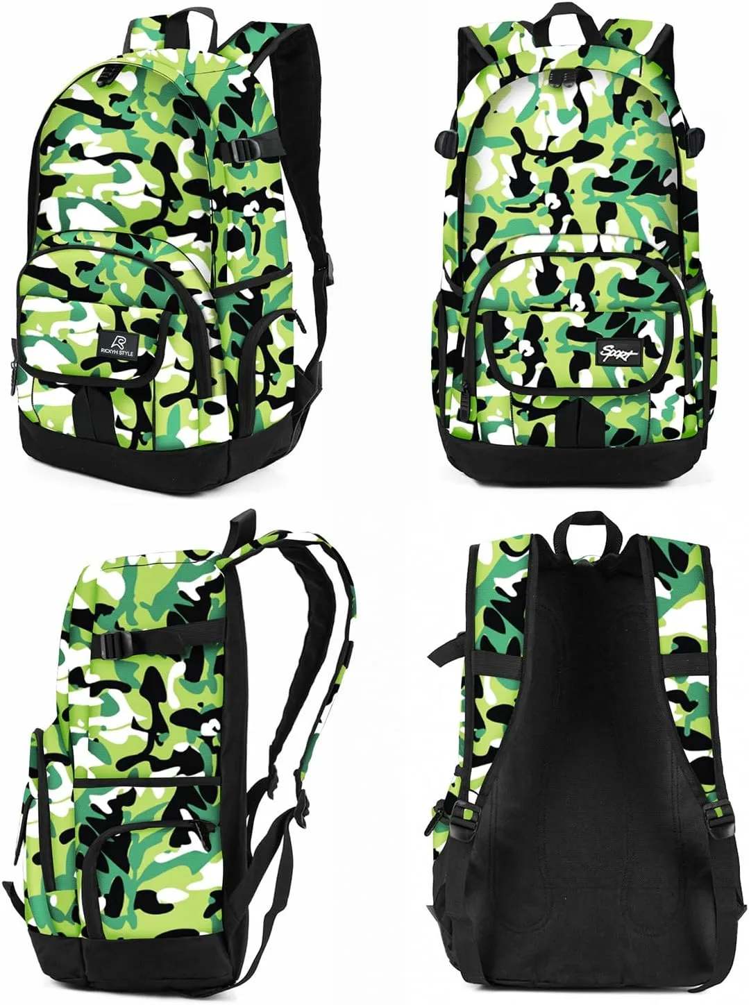 rickyh style School Backpack Travel Bag for Men & Women Lightweight College Back Pack with Laptop Compartmen