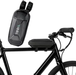 Ridel Bike Bag for Front Frame with Double Zippers - Water Resistant Handlebar Bag with 4 Adjustable Straps - Bike Bags for Bicycles Headtube Ideal for Storing Essentials Like Phone, Keys & Snacks