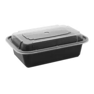 RitePak - 8" x 6" x 1.5", 24 Oz Rectangular Container Combo - RPMR8624B