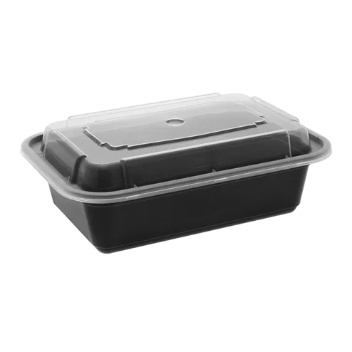 RitePak - 8" x 6" x 1.5", 24 Oz Rectangular Container Combo - RPMR8624B