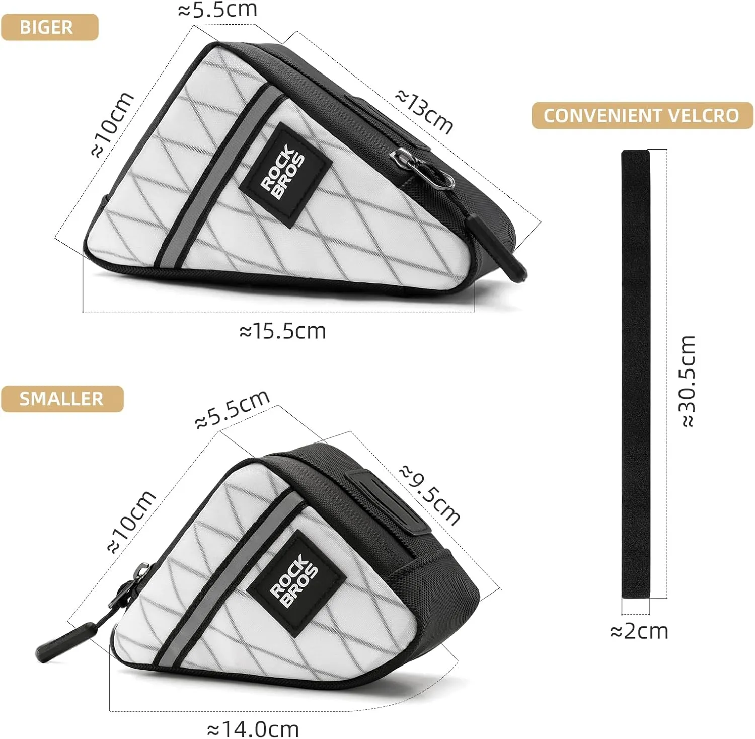 ROCKBROS Bike Frame Pouch Triangle Bike Pouch - Waterproof Small Bicycle Accessories for Boys Girls Men Women, Universally Compatible with Road Bikes, Brompton Bikes, Folding Bikes and Kids' Bikes