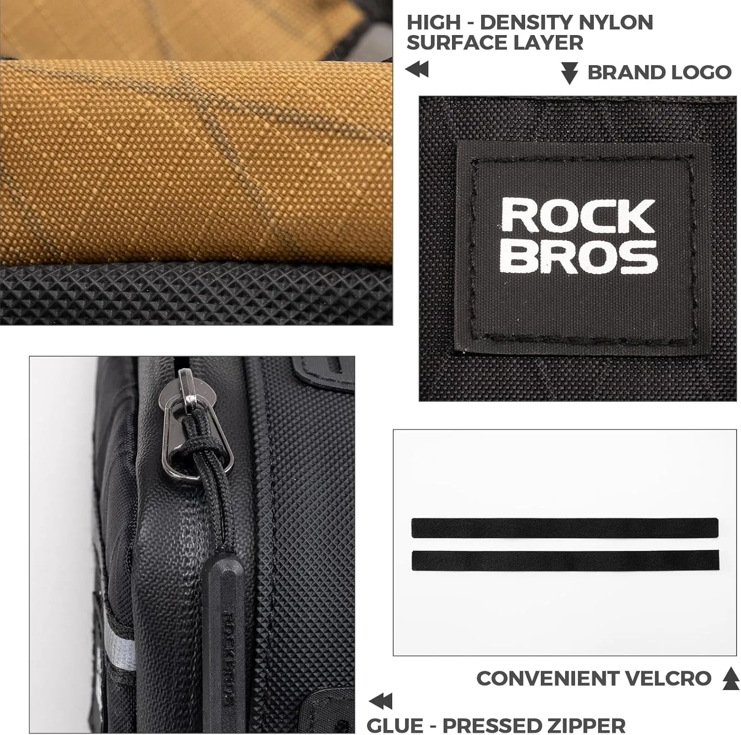 ROCKBROS Bike Frame Pouch Triangle Bike Pouch - Waterproof Small Bicycle Accessories for Boys Girls Men Women, Universally Compatible with Road Bikes, Brompton Bikes, Folding Bikes and Kids' Bikes