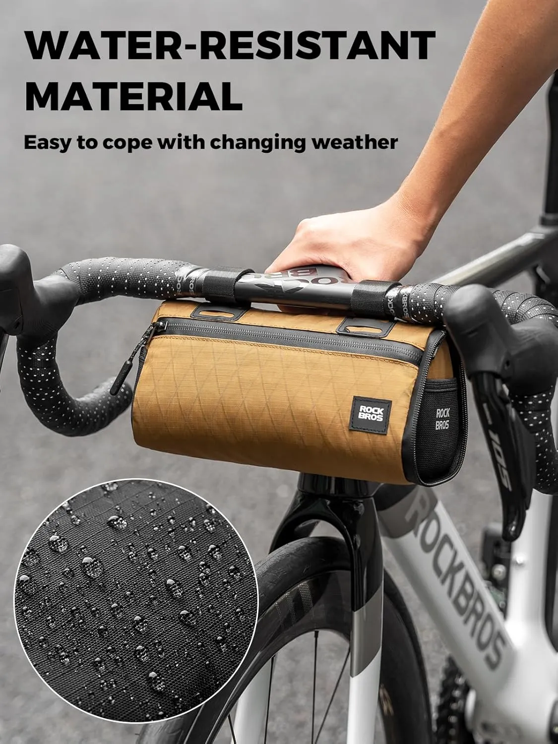 ROCKBROS Bike Handlebar Bag, 2L Large Capacity Handlebar Bags for Bicycles, 2 In 1 Multifunctional Bike Frame Bag, Separated Bike Saddle Bag