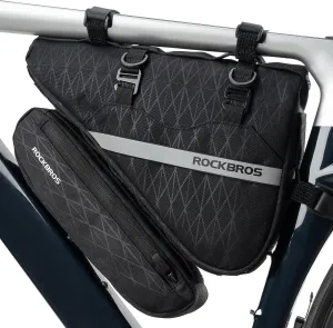 ROCKBROS Bike Triangle Bag, Waterproof Bike Triangle Frame Bag, 2 In 1 Multifunctional Bicycle Storage Bag, 2L Cycling Pouch for Mountain Road Bike