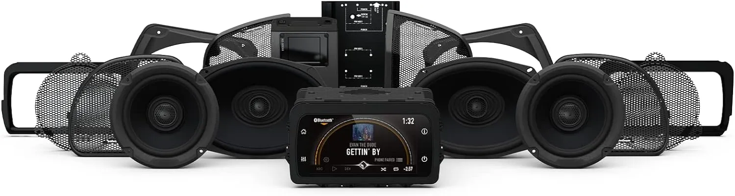 Rockford Fosgate HD14-PMX-STG3 Audio Kit: PMX Direct Receiver, Fairing Speakers, 800-Watt Amp& Install Kit, and Saddlebag Speaker Kit for Select 2014  Harley-Davidson Road Glide & Street Glide Models
