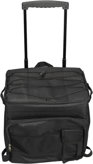 Rolling Cooler, 43L Leakproof Insulated Cooler Bag with Wheels, Multi Compartments, and Silent Pulleys, Trolley Case Design Portable Travel Cooler for Beach, Camping, Outdoor