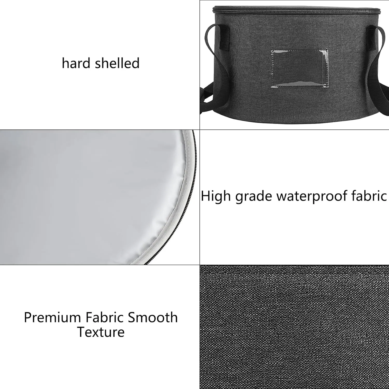 Round Insulated Casserole Carrier Slow Cooker Bag,Reusable Insulated Cake Carriers Thermal Pie Carrier Cooler Bags for Potluck,Picnics,Collapsible Lunch bag for Delivery