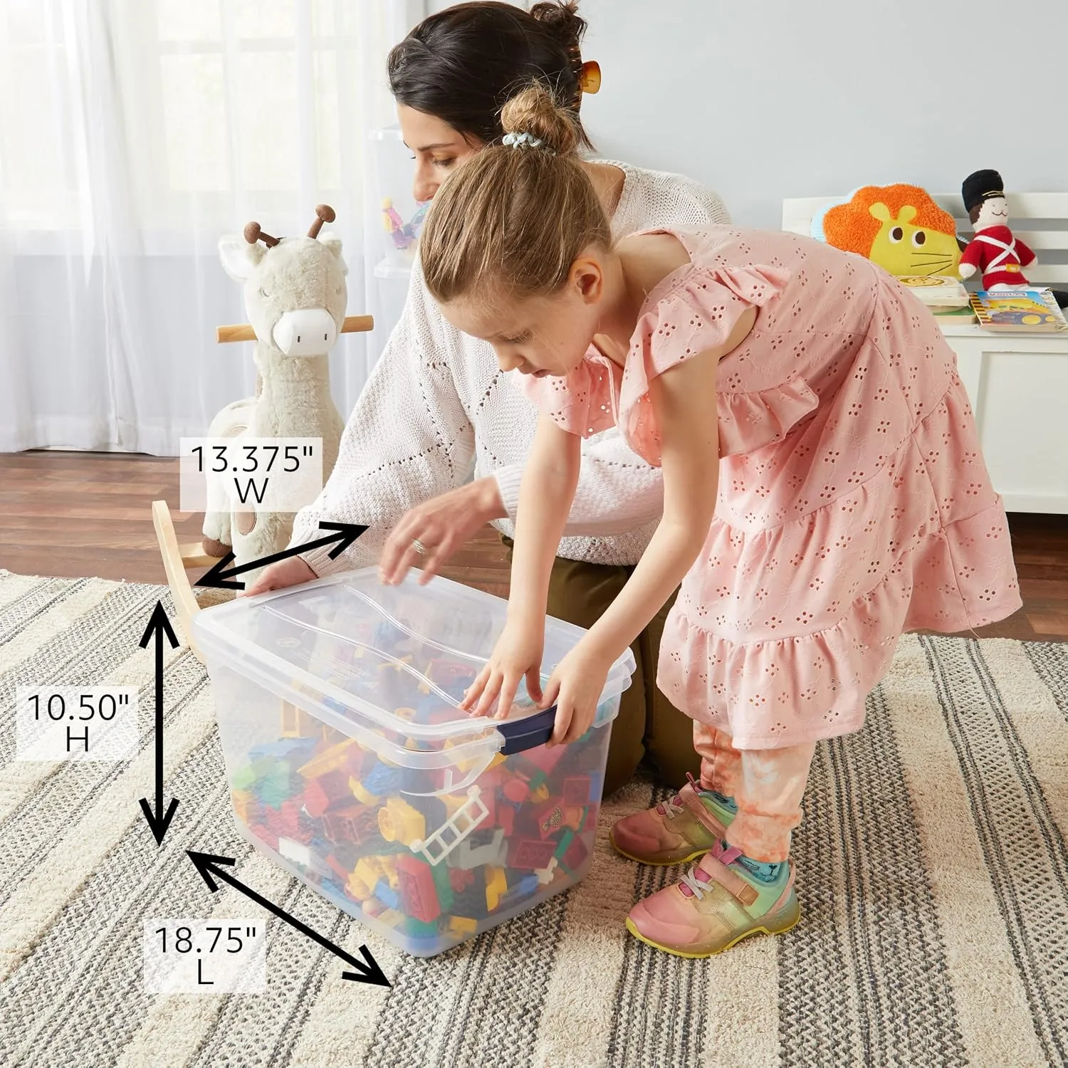 Rubbermaid Cleverstore Clear 32 Qt, 6 Pack Stackable Plastic Storage Containers with Durable Latching Clear Lids, Visible Storage, Great for Closet and Laundry Storage, Organizing in the Home