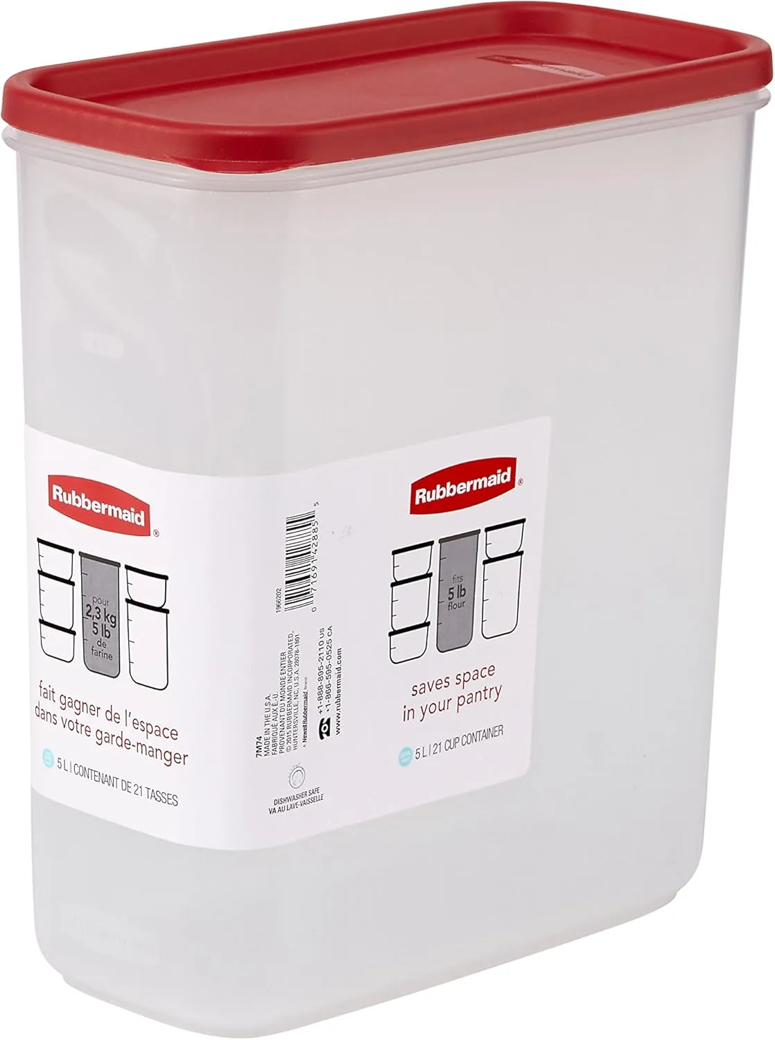 Rubbermaid® Modular Canisters, Food Storage Container, 21 Cup, Racer Red
