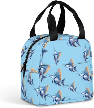 Sailfish Funny Insulated Lunch Bag Meal Box Container Portable Tote Bag with Handle for Women Men