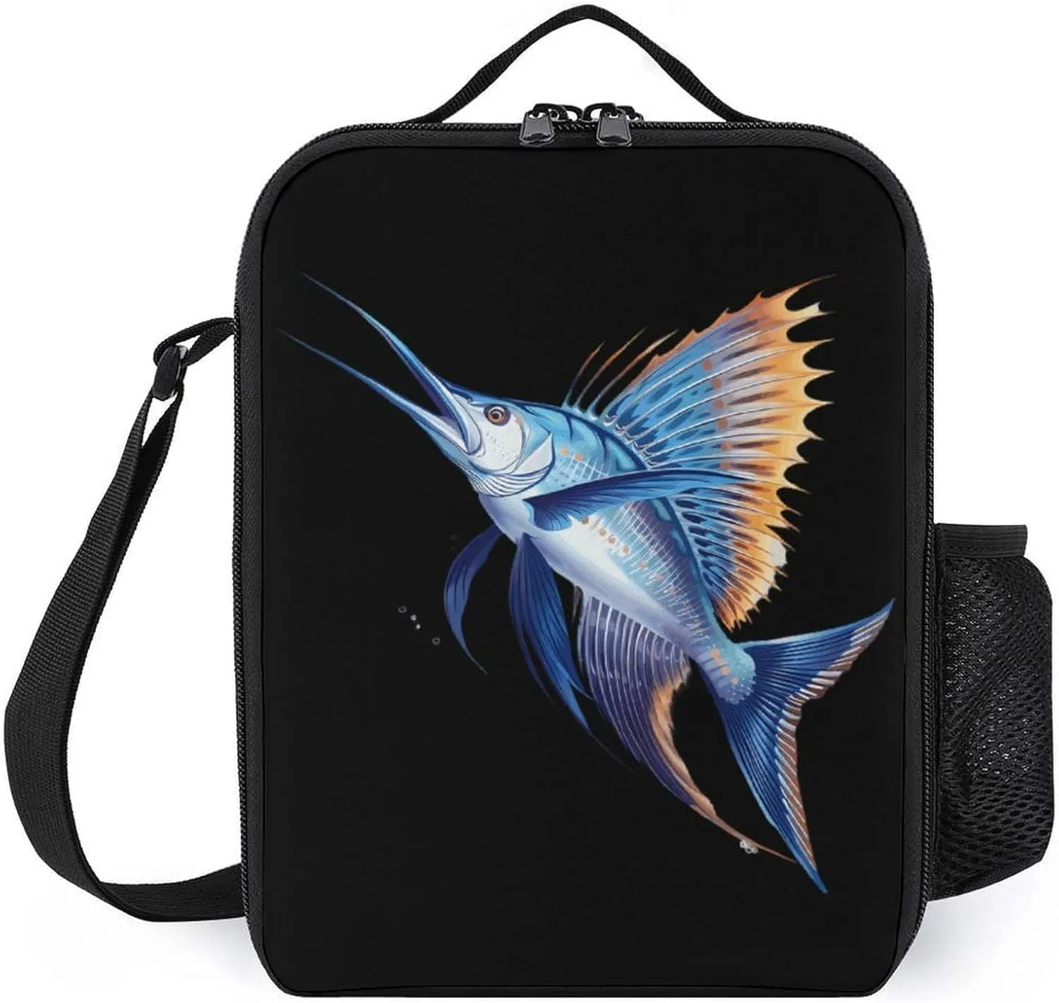 Sailfish Printed Insulated Lunch Bag Portable Meal Box Container Tote Bag for Women Men Work Picnic