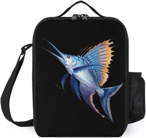 Sailfish Printed Insulated Lunch Bag Portable Meal Box Container Tote Bag for Women Men Work Picnic