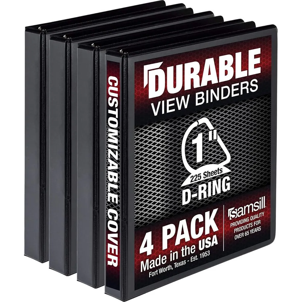 Samsill Durable 1" View D Ring Black