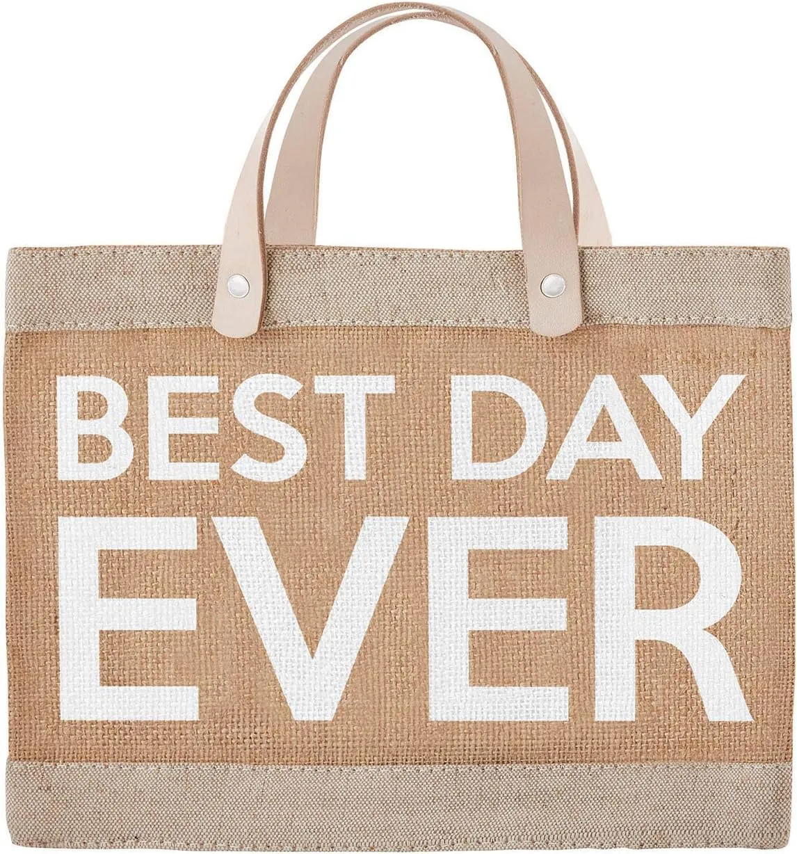 Santa Barbara Design Studio Wedding Collection Waterproof Jute Tote Bag, Mini, Best Day Ever