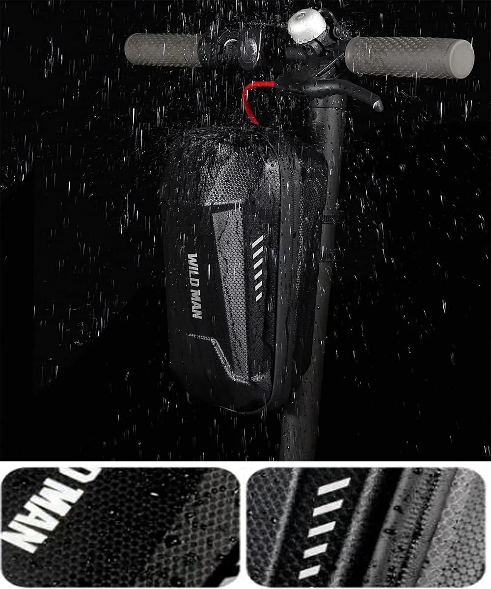 Scooter Storage Bag, Waterproof Electric Scooter Handlebar Bag, Durable EVA Hard Shell Front Bag for Mijia M365/M365 Pro/Segway ES1/ES2/ES3 for Kick Scooters Carrying Wallet Charger Repair Tools