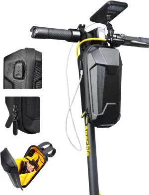 Scooter Storage Bag with USB Charging Port, Electric Scooter Handlebar Bags for Escooter, Electric Bike, Ebike, Waterproof Hard Shell, 4L