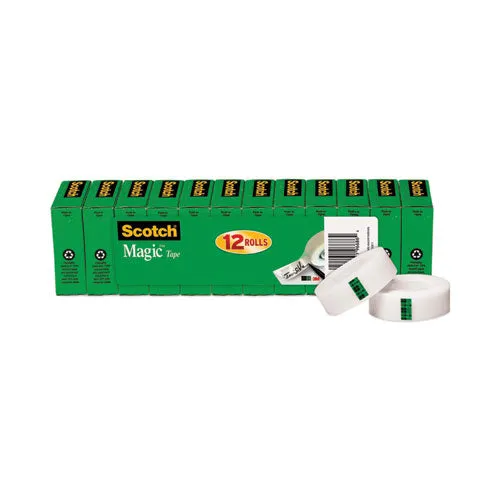 Scotch® Clip Dispenser Value Pack With 12 Rolls Of Tape, 1" Core, Plastic, Charcoal