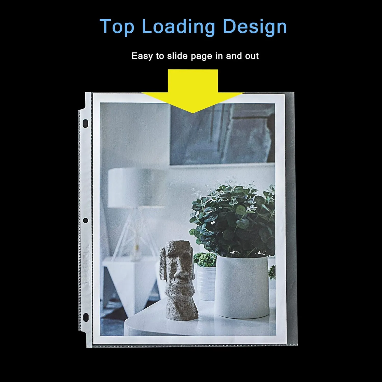 Seashell 200PCS Heavy Duty Non-Glare Sheet Protectors, Letter Size Page Protectors Reinforced 3-Hole, Plastic Sleeves for 3 Ring Binder, Top Loading for 8.5 x 11 Inch Sheets