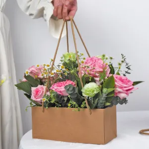 Set of 10 Kraft Paper Flower Arrangement Boxes