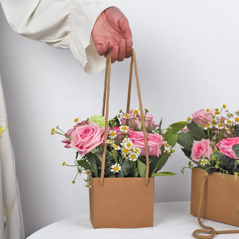 Set of 10 Kraft Paper Flower Arrangement Boxes