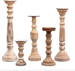 Set of 5 Sheffield Candle Holders
