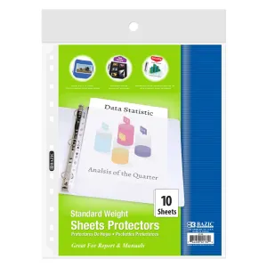 Sheet Protectors Standard Weight Top Loading (10/Pack)