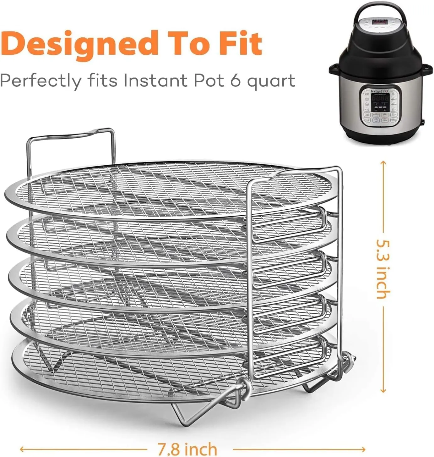 SICHEER Dehydrator Rack Stainless Steel Stand Accessories Compatible with Instant Pot Air Fryer Crisp Lid 6 Quart