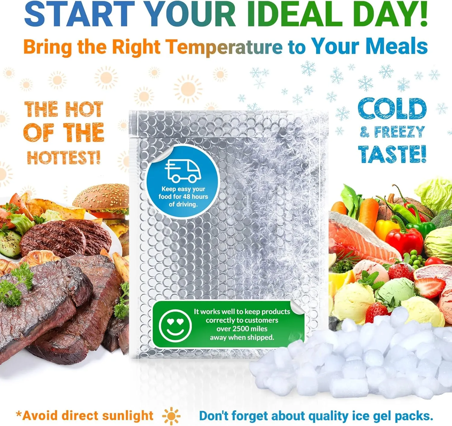 Silver Thermal Bubble Mailer, 6 x 6 Inches. 25 Pack Metallic Bubble Mailers. Self-Seal Metallic Bubble Envelope. Waterproof Insulated Shipping Envelopes for Food, Cosmetics