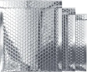 Silver Thermal Bubble Mailer, 6 x 6 Inches. 25 Pack Metallic Bubble Mailers. Self-Seal Metallic Bubble Envelope. Waterproof Insulated Shipping Envelopes for Food, Cosmetics