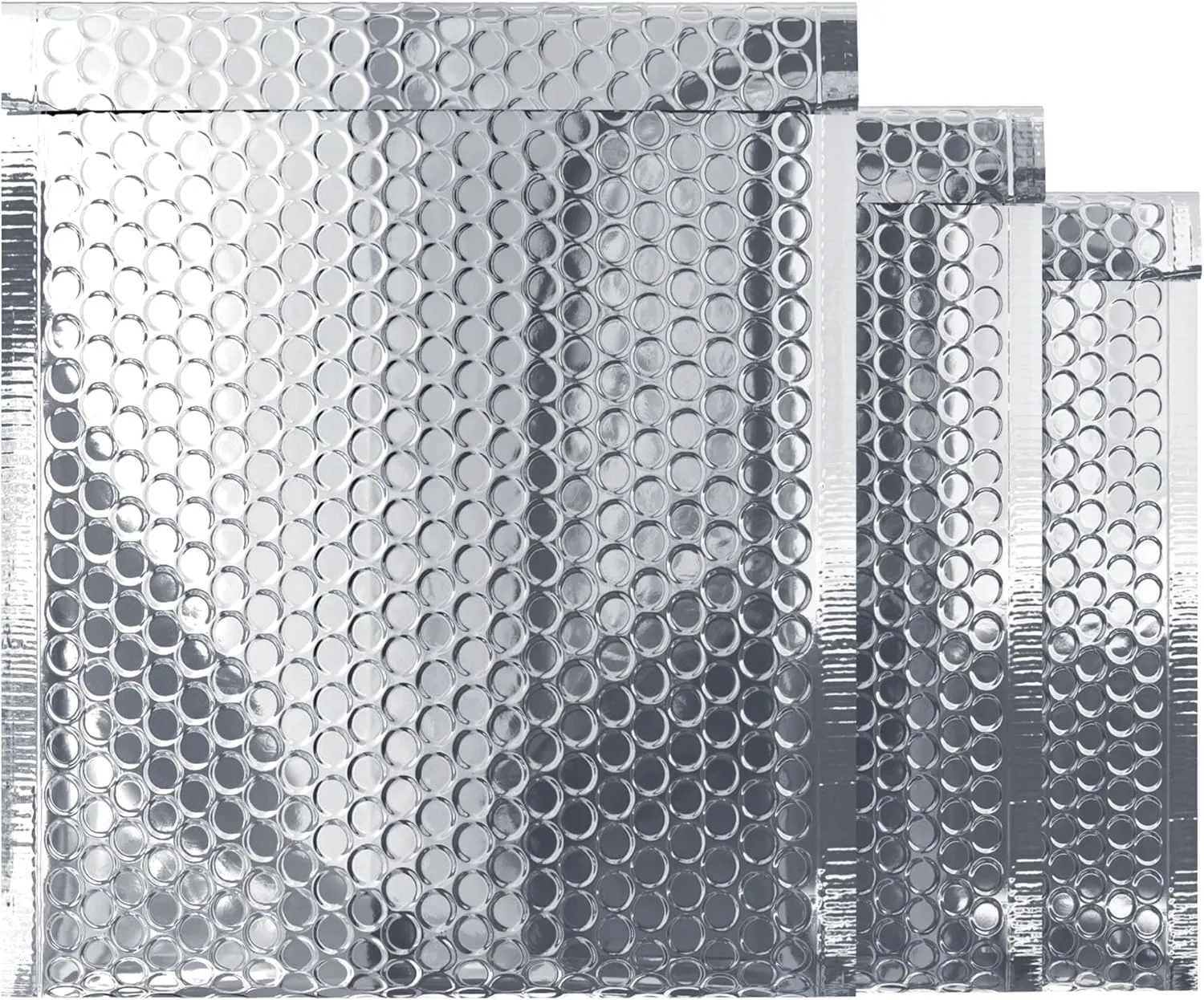 Silver Thermal Bubble Mailer, 6 x 6 Inches. 25 Pack Metallic Bubble Mailers. Self-Seal Metallic Bubble Envelope. Waterproof Insulated Shipping Envelopes for Food, Cosmetics