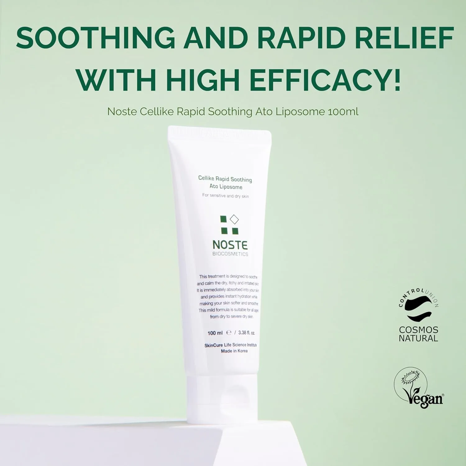 SKINCURE Cellike Rapid Soothing Ato Liposome Lotion, Deep Soothing & Skin Barrier Repair for Dry & Itchy Skin, Hypoallergenic, Vegan Lotion