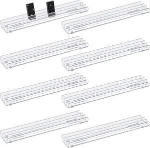 Skylety 8 Pieces Clear Racks Acrylic Domino Trays Holders Acrylic Domino Holders Organizer Tray Racks for Mexican Train, Dominoes Not Included