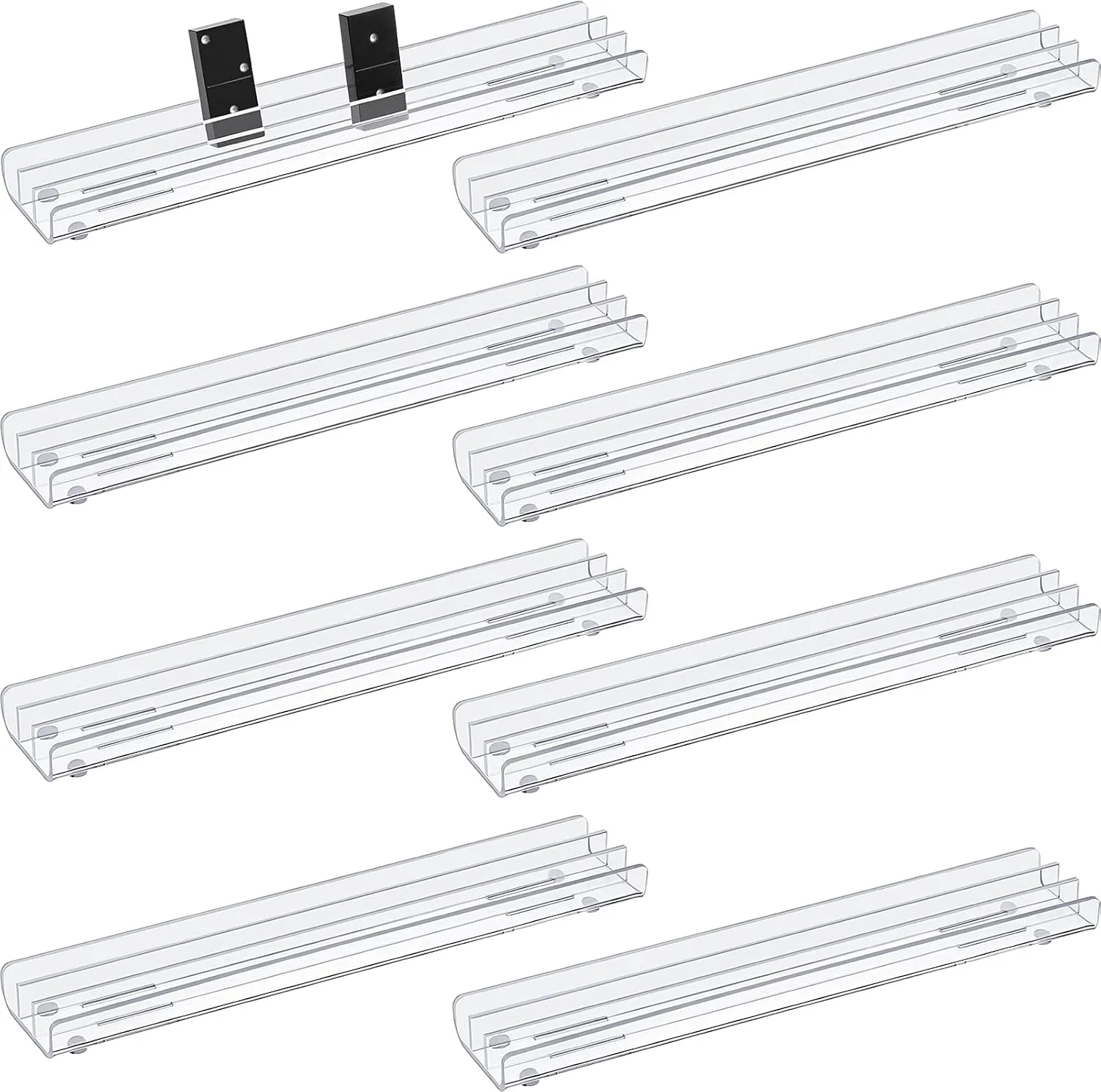 Skylety 8 Pieces Clear Racks Acrylic Domino Trays Holders Acrylic Domino Holders Organizer Tray Racks for Mexican Train, Dominoes Not Included