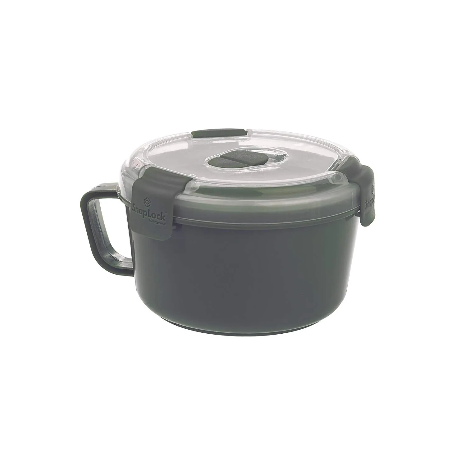 SnapLock by Progressive Noodles To-Go Container - Gray, SNL-1004GY Easy-To-Open, Leak-Proof Silicone Seal, Snap-Off Lid, Stackable, BPA FREE