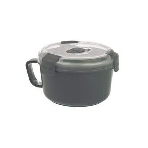 SnapLock by Progressive Noodles To-Go Container - Gray, SNL-1004GY Easy-To-Open, Leak-Proof Silicone Seal, Snap-Off Lid, Stackable, BPA FREE